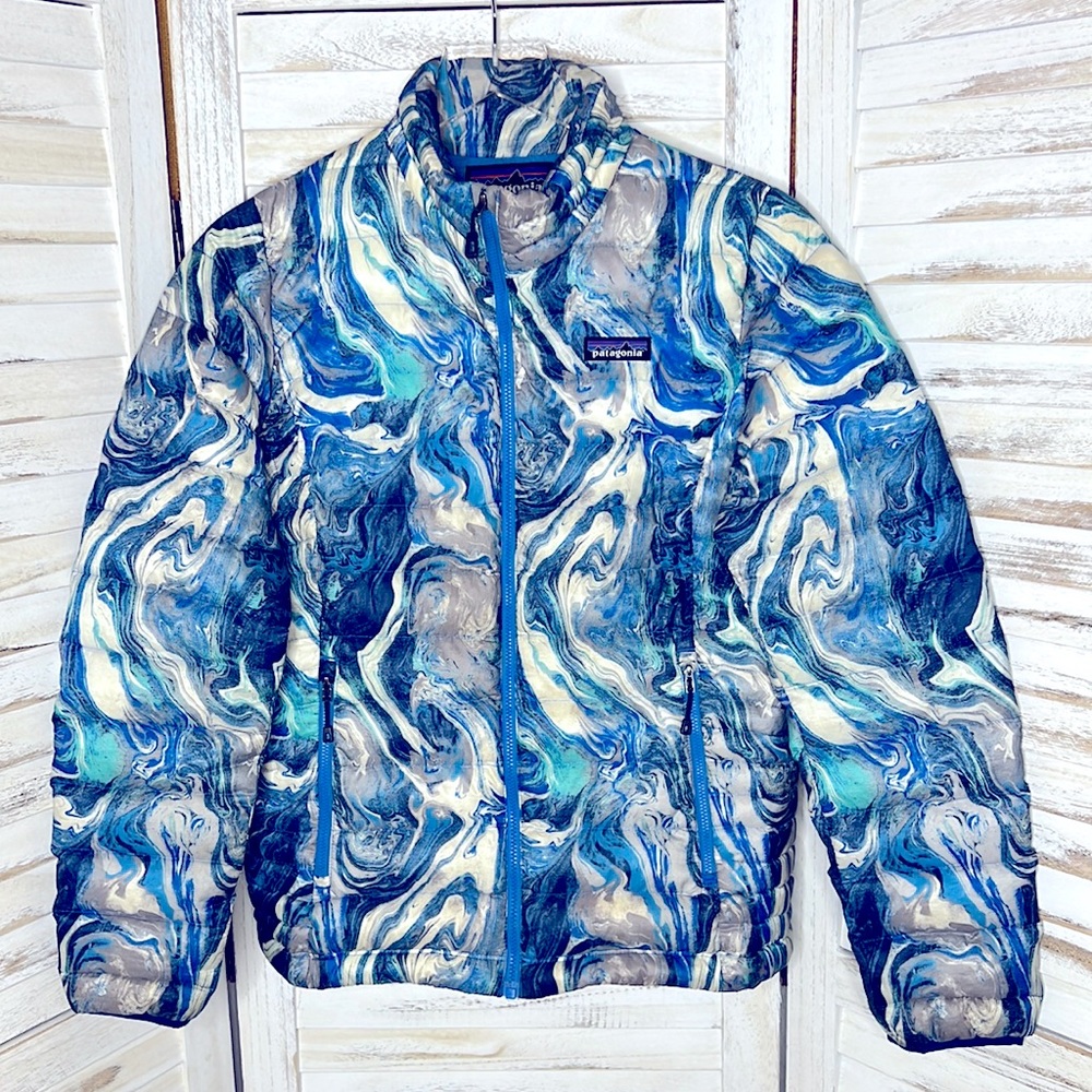PATAGONIA l Rivermouth Blue Down Puffer Snow Ski Light Weight Jacket Small